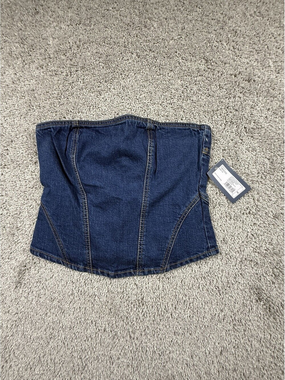 NWT Universal Thread Denim Corset Top Size 2 Zip Open $30